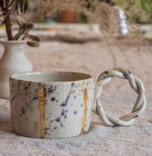 MUG Splash plum, golden and pink