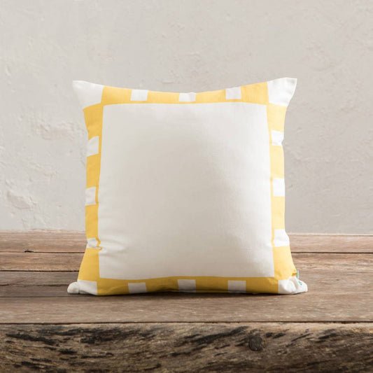 Capri Stripe Frame Yellow Cushion 45X45