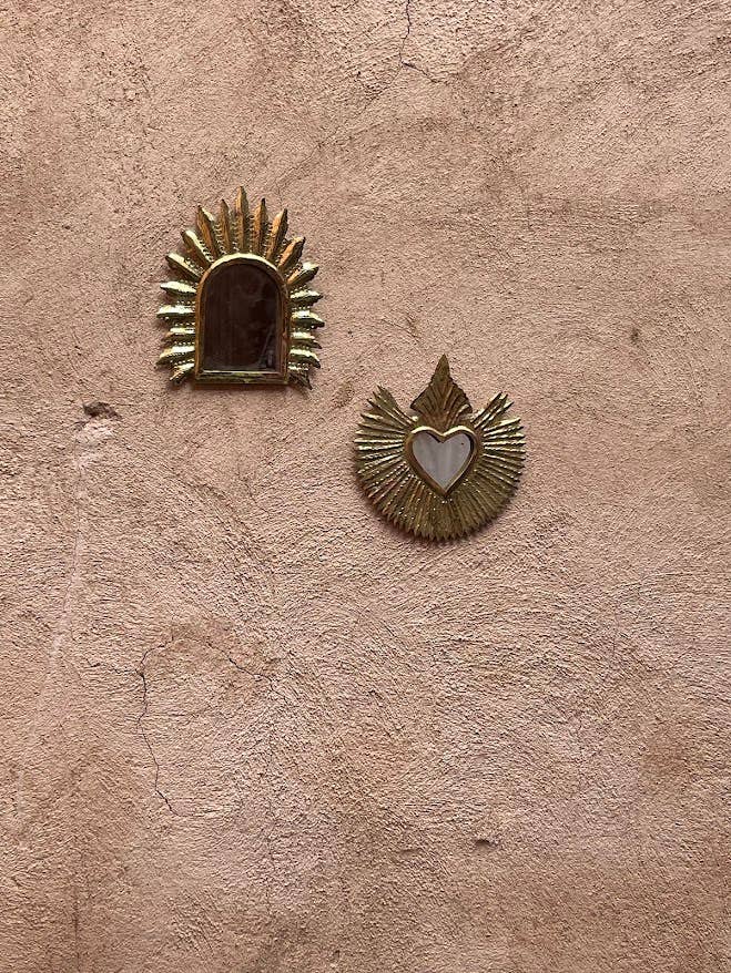 Mirror King Heart, Bronze, Gold, mirror