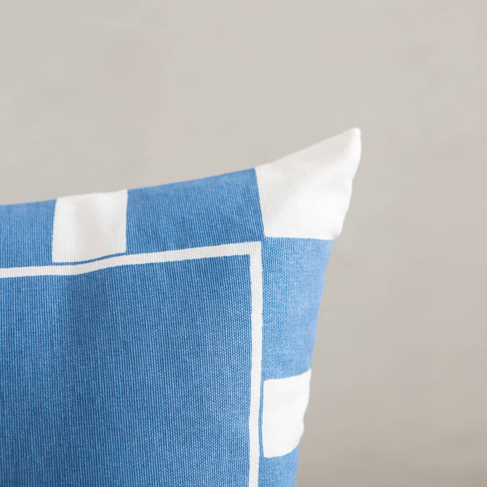 Capri Stripe Frame Blue Cushion 45X45