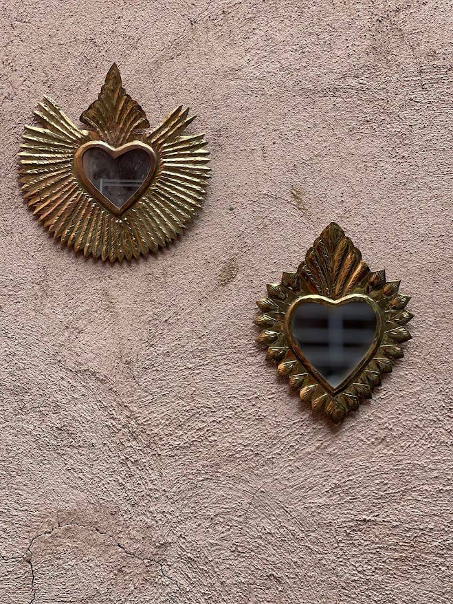 Mirror King Heart, Bronze, Gold, mirror