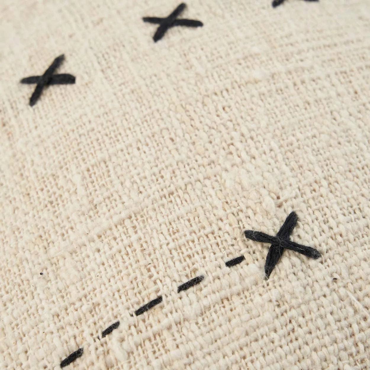 The French Kiss Cushion Cover - Natural Black