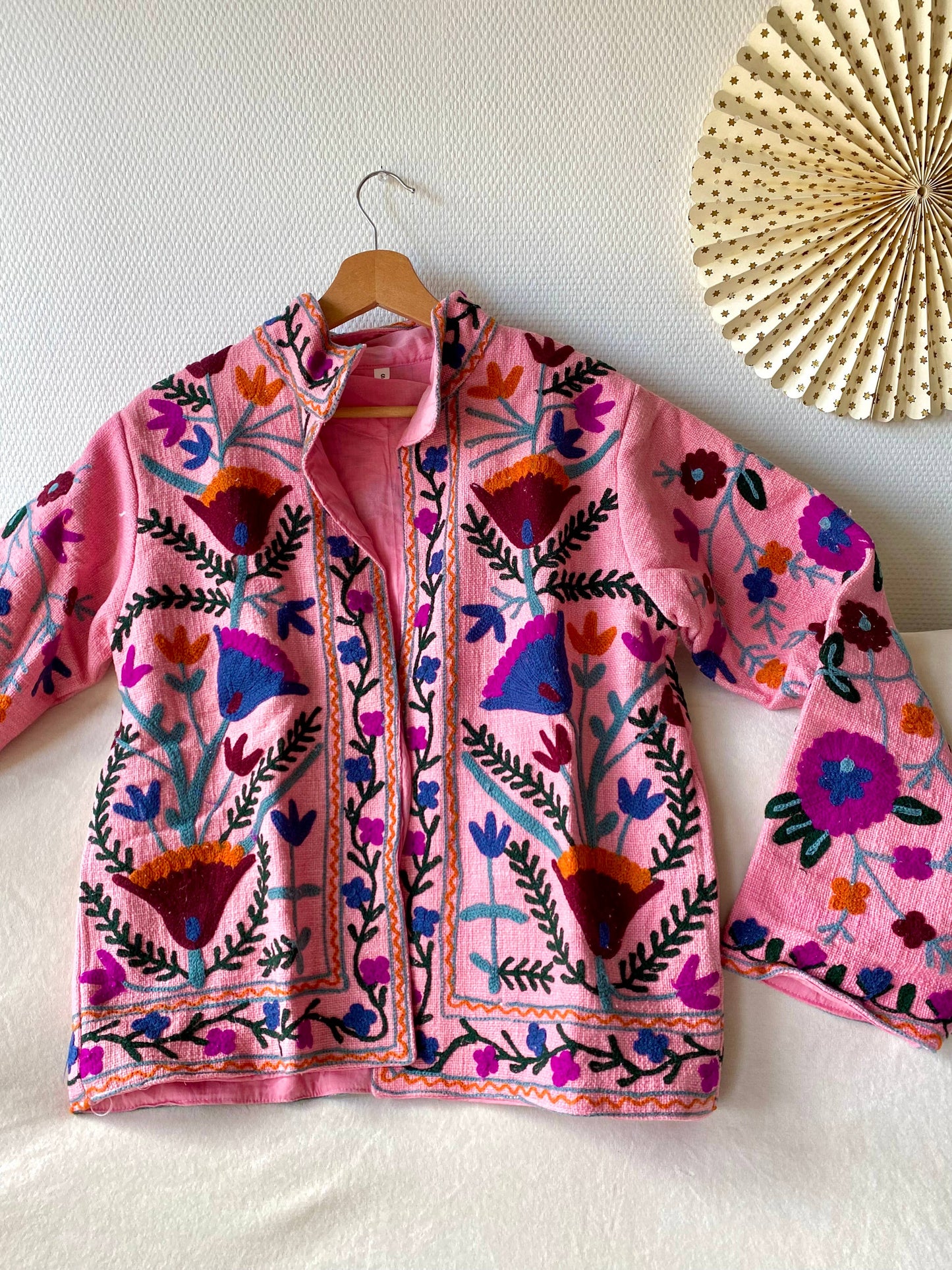 Suzani Floral Jacket India Pink: M