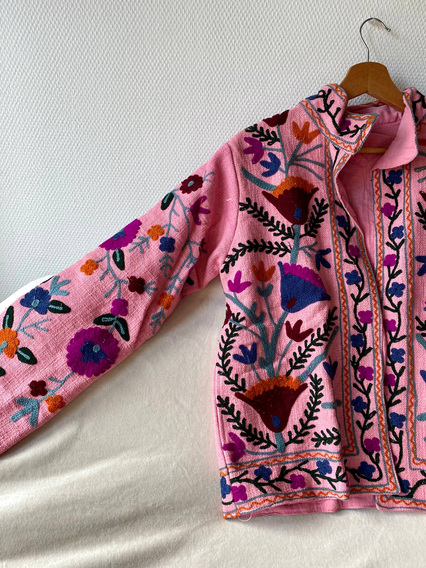 Suzani Floral Jacket India Pink: M