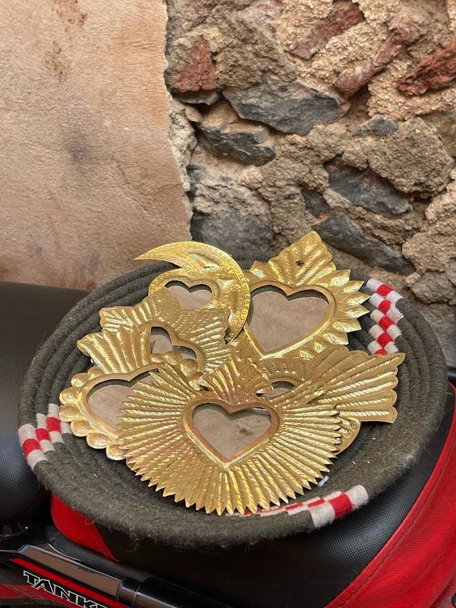 Mirror King Heart, Bronze, Gold, mirror