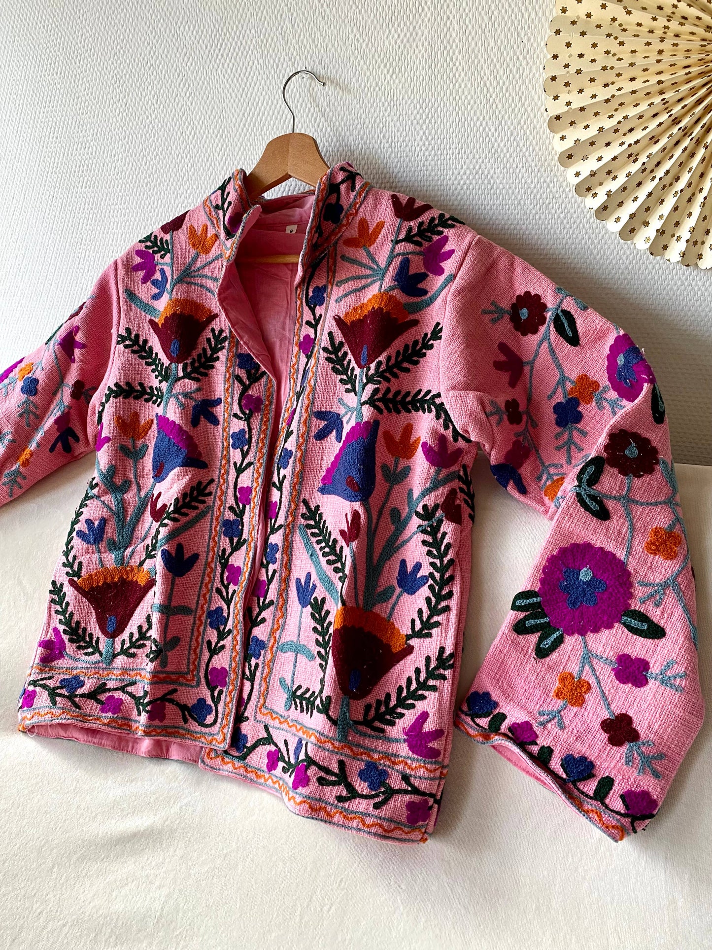 Suzani Floral Jacket India Pink: M