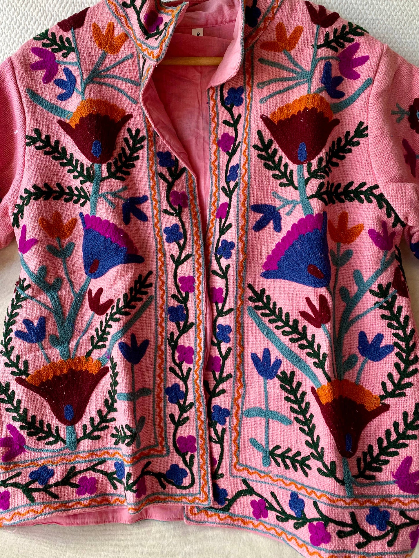 Suzani Floral Jacket India Pink: M