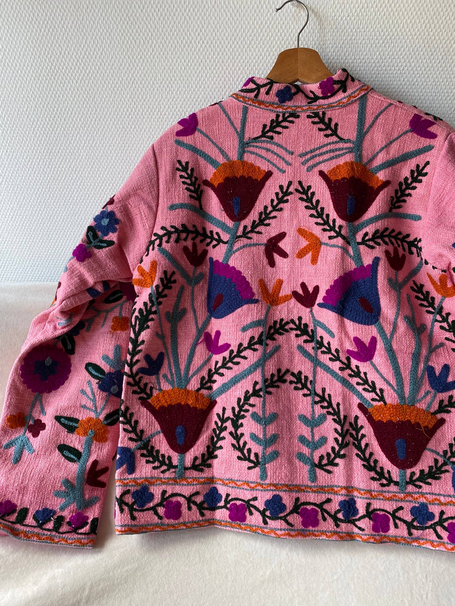 Suzani Floral Jacket India Pink: M