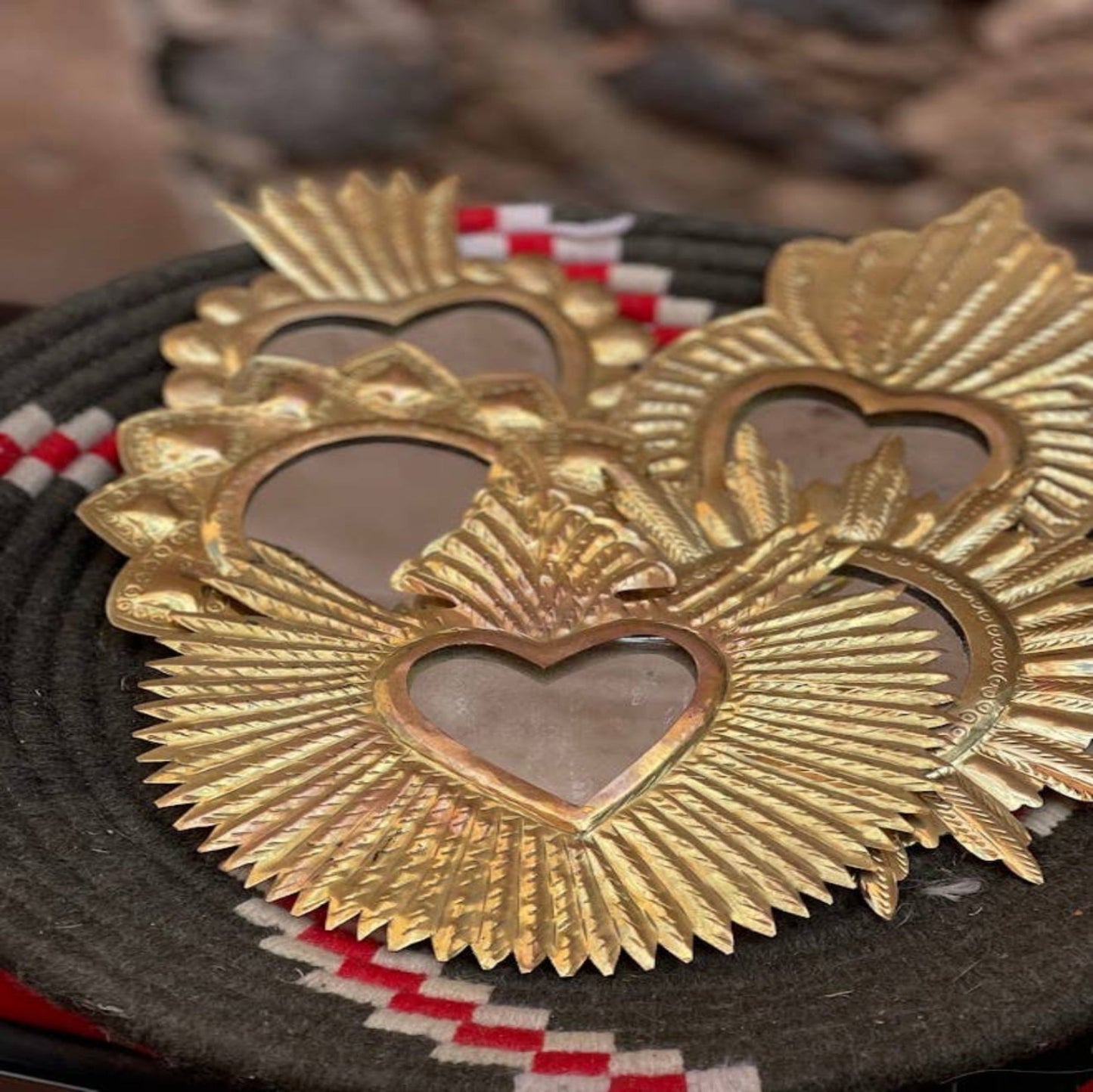 Mirror King Heart, Bronze, Gold, mirror