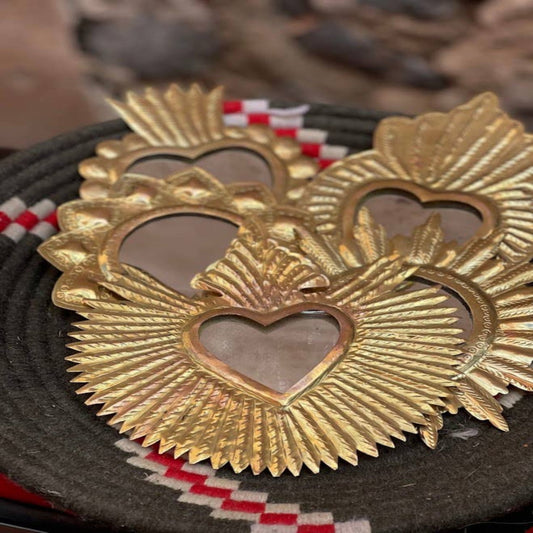 Mirror King Heart, Bronze, Gold, mirror